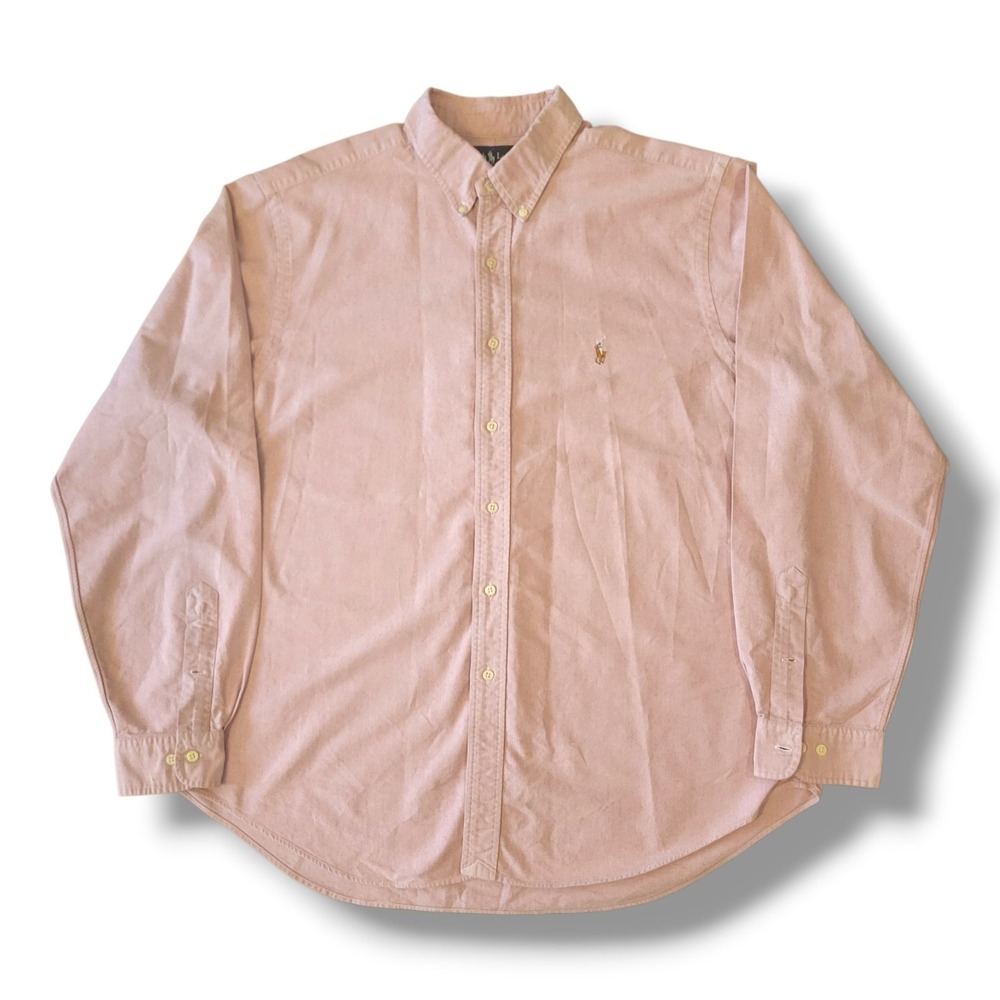Ralph Lauren Men's XL Pink Oxford Shirt Classic Fit 17.5 36/37 Long Sleeve